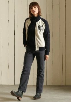 Superdry CROSSING LINES - Bomber Jacket - Light Stone