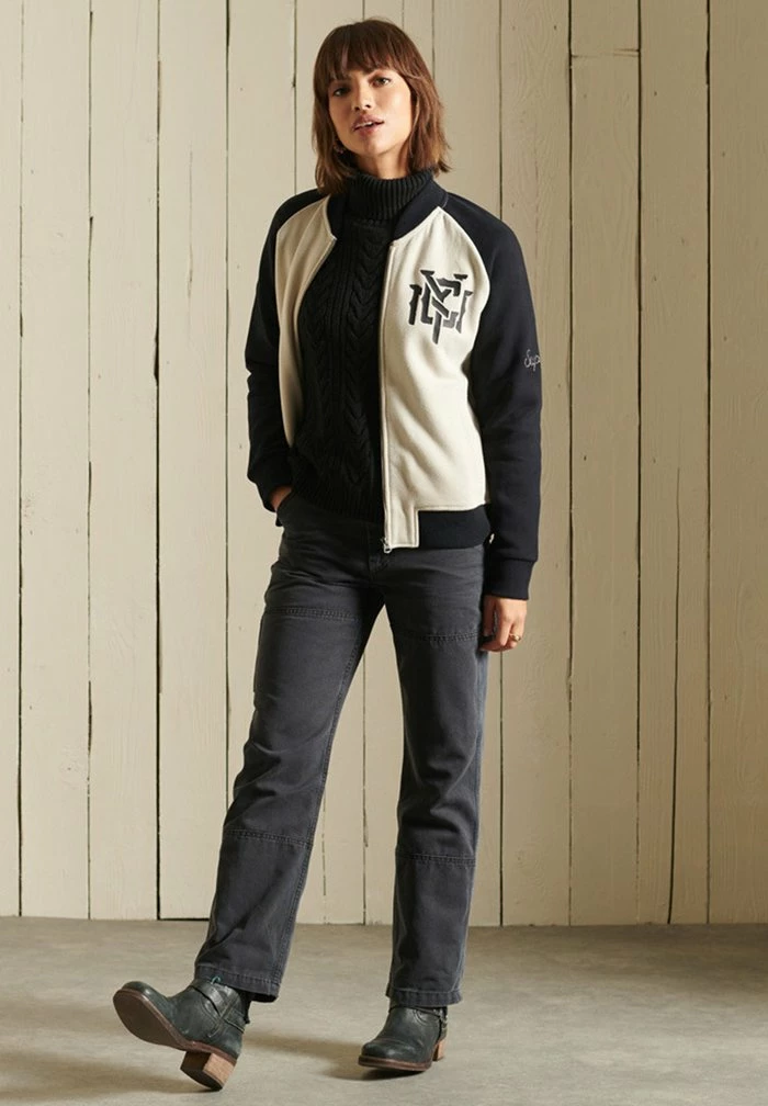 Superdry CROSSING LINES - Bomber Jacket - Light Stone 1 Superdry CROSSING LINES - Bomber Jacket - Light Stone