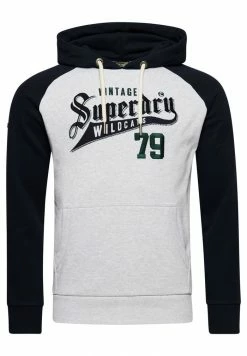 Superdry SCRIPTED COLLEGE - Hoodie - Flake Marl Navy -Superdry Shop 4a6f15d93d3d4d2583bd030ec93f9555