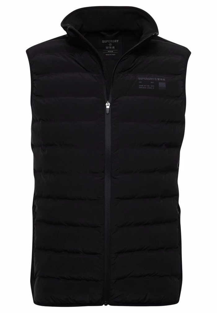 Superdry RUN HYBRID PADDED - Waistcoat - Black 5 Superdry RUN HYBRID PADDED - Waistcoat - Black - Image 5