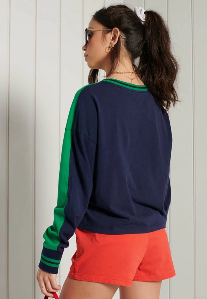 Superdry COLLEGIATE GRAPHIC - Long Sleeved Top - Drop Kick Green 2 Superdry COLLEGIATE GRAPHIC - Long Sleeved Top - Drop Kick Green - Image 2