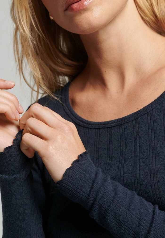 Superdry VINTAGE POINTELLE - Jumper - Eclipse Navy 3 Superdry VINTAGE POINTELLE - Jumper - Eclipse Navy - Image 3