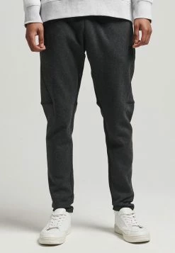 Superdry TECH JOGGERS - Tracksuit Bottoms - Darkest Charcoal Marl