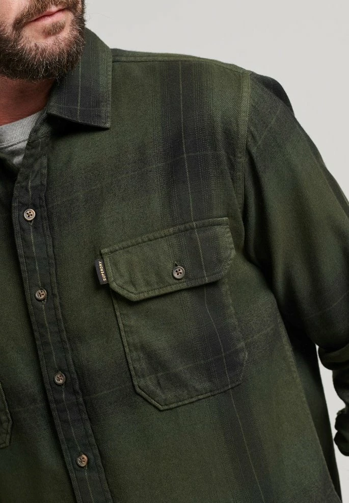 Superdry FLANNEL - Shirt - Blacksmith Ombre Olive 4 Superdry FLANNEL - Shirt - Blacksmith Ombre Olive - Image 4
