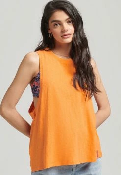 Superdry VINTAGE SURF RANCHERO VEST - Top - Jaffa Orange