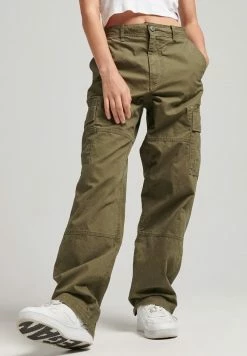 Superdry BAGGY - Cargo Trousers - Authentic Khaki