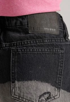 Superdry CUT OFF - Denim Shorts - Diy Wolcott Black Stone -Superdry Shop 4ce2e87a8e9241adb5a001a5b61b7324
