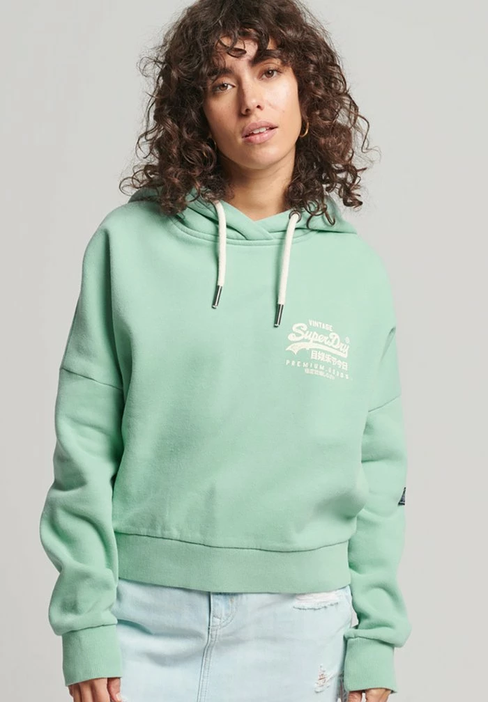 Superdry VINTAGE LOGO NARRATIVE - Hoodie - Fresh Mint 1 Superdry VINTAGE LOGO NARRATIVE - Hoodie - Fresh Mint