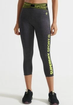 Superdry Leggings - Trousers - Charcoal Marl Sulphur Springs