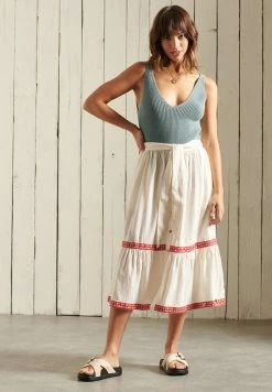 Superdry A-line Skirt - Buttercream