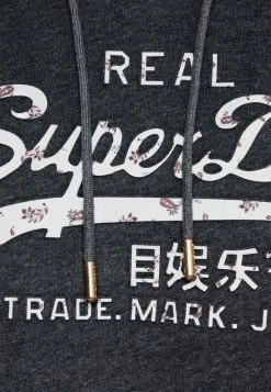 Superdry INFILL HOOD - Hoodie - Charcoal Marl -Superdry Shop 4f347d72711841b3b48c2cd4b5d5130b