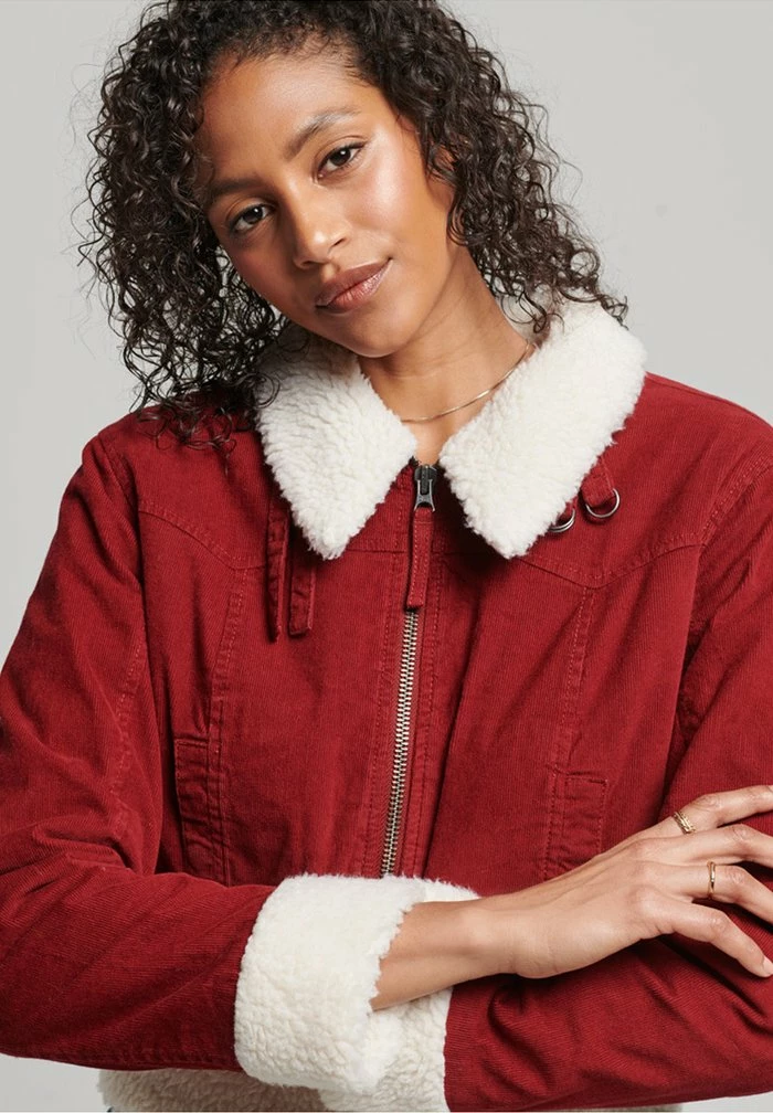 Superdry BORG LINED INDIE - Denim Jacket - Merlot 2 Superdry BORG LINED INDIE - Denim Jacket - Merlot - Image 2