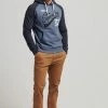 Superdry SCRIPTED COLLEGE - Hoodie - Jeans Marl Navy