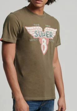 Superdry VINTAGE REWORK CLASSIC - Print T-shirt - Dark Grey Rebel Red