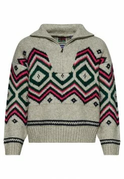 Superdry VINTAGE JACQUARD - Jumper - Grey Marl Jacquard -Superdry Shop 500281df1434468783eb197ac59a5207