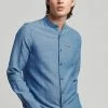 Superdry VINTAGE GRANDAD - Shirt - Indigo Slub Herringbone