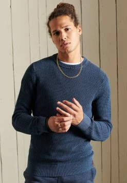 Superdry ACADEMY DYED TEXTURED - Jumper - Washed Dark Indigo 10 Superdry ACADEMY DYED TEXTURED - Jumper - Washed Dark Indigo -Superdry Shop 51351f1971de4106b2f5d2e9fac7dd26