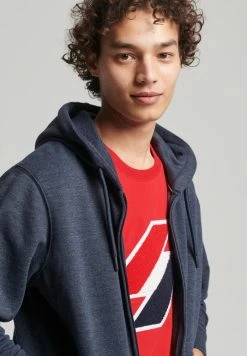 Superdry Zip-up Sweatshirt - Deep Navy Marl -Superdry Shop 51c12de60bea40608f4550221c143efe