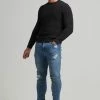 Superdry Jeans Skinny Fit - Stanton Bright Blue Rip
