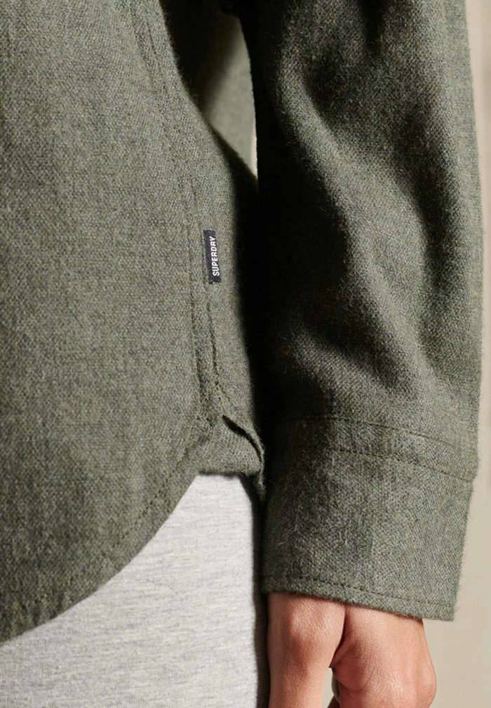 Superdry Button-down Blouse - Thyme Marl Twill 3 Superdry Button-down Blouse - Thyme Marl Twill - Image 3