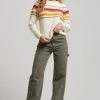 Superdry BRUSHED STRIPE CREW NECK - Jumper - Ecru Mix Stripe