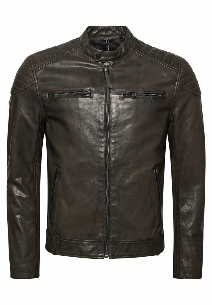 Superdry MOTO RACER - Leather Jacket - Anthracite 5 Superdry MOTO RACER - Leather Jacket - Anthracite - Image 5