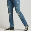 Superdry Straight Leg Jeans - Stanton Bright Blue Vintage