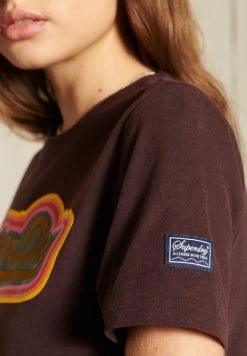 Superdry VINTAGE RAINBOW - Print T-shirt - Rich Deep Burgundy -Superdry Shop 5348bc14c8e44b18be009d0e40371290