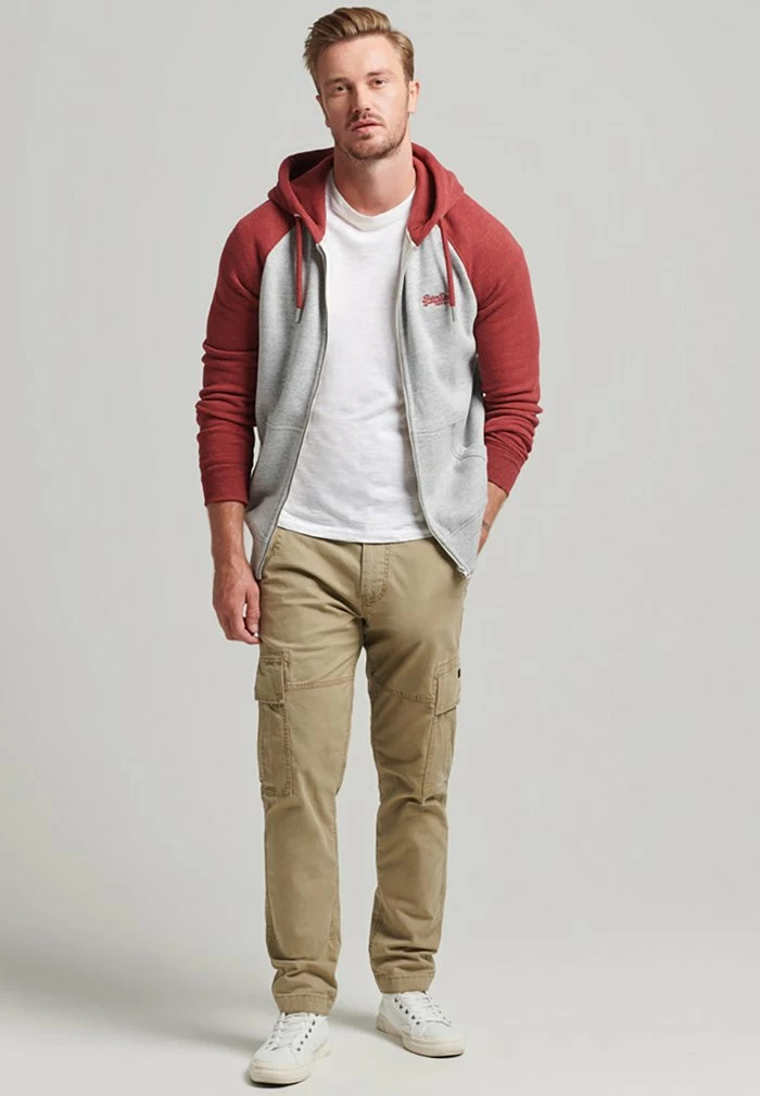 Superdry ESSENTIAL - Zip-up Sweatshirt - Athletic Grey Marl Rhubarb Marl 1 Superdry ESSENTIAL - Zip-up Sweatshirt - Athletic Grey Marl Rhubarb Marl