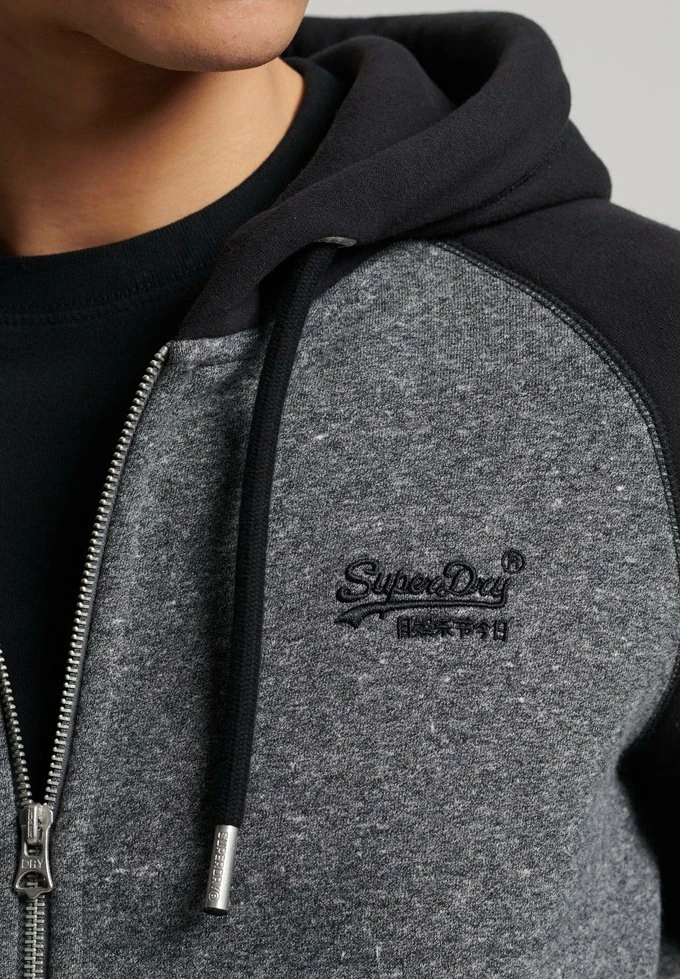 Superdry VINTAGE LOGO BASEBALL - Zip-up Sweatshirt - Black 4 Superdry VINTAGE LOGO BASEBALL - Zip-up Sweatshirt - Black - Image 4