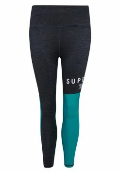 Superdry TRAINING GRAPHIC - Leggings - Trousers - Charcoal Marl Teal Blue -Superdry Shop 53d35970ae04458a8958f13c8f099540