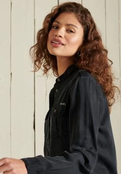 Superdry Button-down Blouse - Bison Black/deep Ruby -Superdry Shop 540dd3e5e527482daa756933989ebe1c