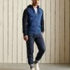 Superdry VLE BASEBALL - Zip-up Sweatshirt - Bright Blue Marleclipse Navy
