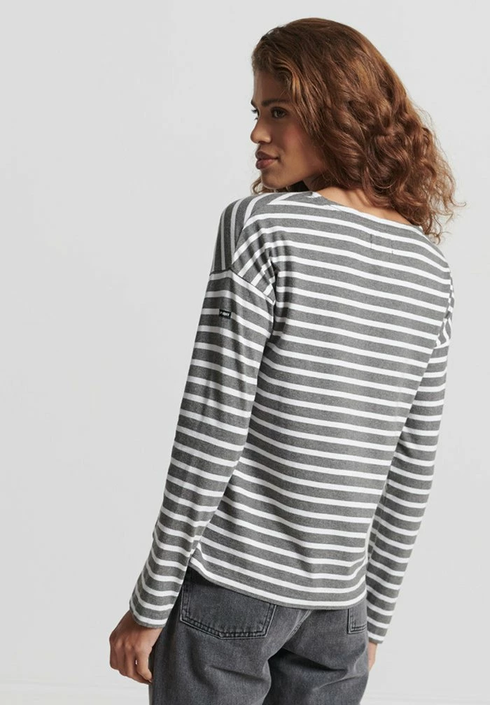 Superdry Long Sleeved Top - Mid Grey Stripe 2 Superdry Long Sleeved Top - Mid Grey Stripe - Image 2