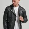 Superdry BIKER JACKET - Leather Jacket - Black