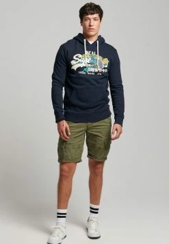 Superdry VINTAGE NARRATIVE - Hoodie - Eclipse Navy