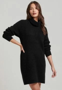Superdry ROLL NECK - Jumper Dress - Black