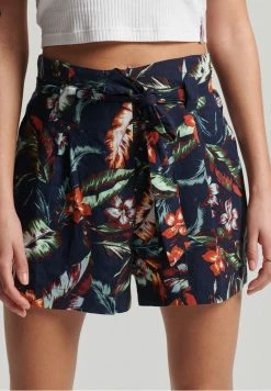 Superdry VINTAGE PAPER PRINTED - Shorts - Indo Leaf Navy