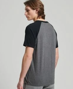 Superdry VINTAGE BASEBALL - Print T-shirt - Rich Charcoal Marl Black