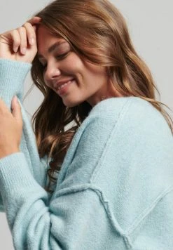 Superdry OVERSIZED V NECK - Jumper - Slate Grey -Superdry Shop 5586a113d1e5422bb931dc71bc5462d8