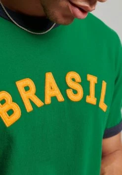 Superdry RINGSPUN FOOTBALL BRAZIL - Print T-shirt - Bowling Green -Superdry Shop 55ff132455b548688389bf30551afa5d
