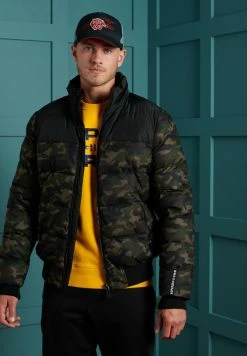 Superdry TRACK SPORT PUFFER - Winter Jacket - Camo/black