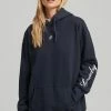 Superdry SCRIPT GRAPHIC OVERSIZED - Hoodie - Deep Navy