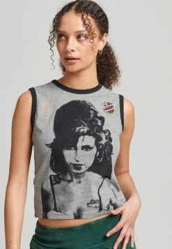 Superdry ALLSTARS AW GRAPHIC - Top - Athletic Grey Marl