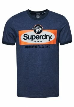 Superdry VINTAGE CROSSING LINES RINGER - Print T-shirt - Navy Marl/dark Grey -Superdry Shop 5661bf36a49f45cdb980aee875dece6c