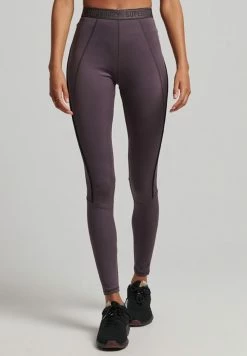 Superdry TRAIN BRANDED ELASTIC - Leggings - Trousers - Shale