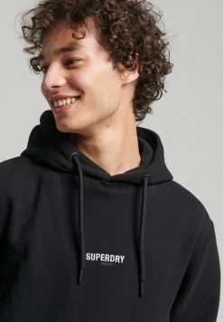 Superdry CODE MICRO LOGO - Hoodie - Black -Superdry Shop 569f11f13403460088527713e0f56395