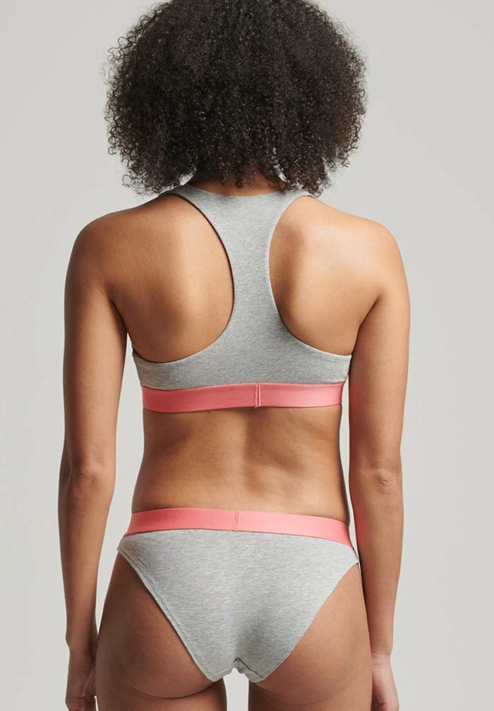 Superdry Bikini Bottoms - Grey Marl Fluro Coral 1 Superdry Bikini Bottoms - Grey Marl Fluro Coral