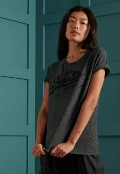 Superdry VINTAGE LOGO TONAL SATIN - Print T-shirt - Black Snowy -Superdry Shop 574d50a421684ed7bb56bf686c435765