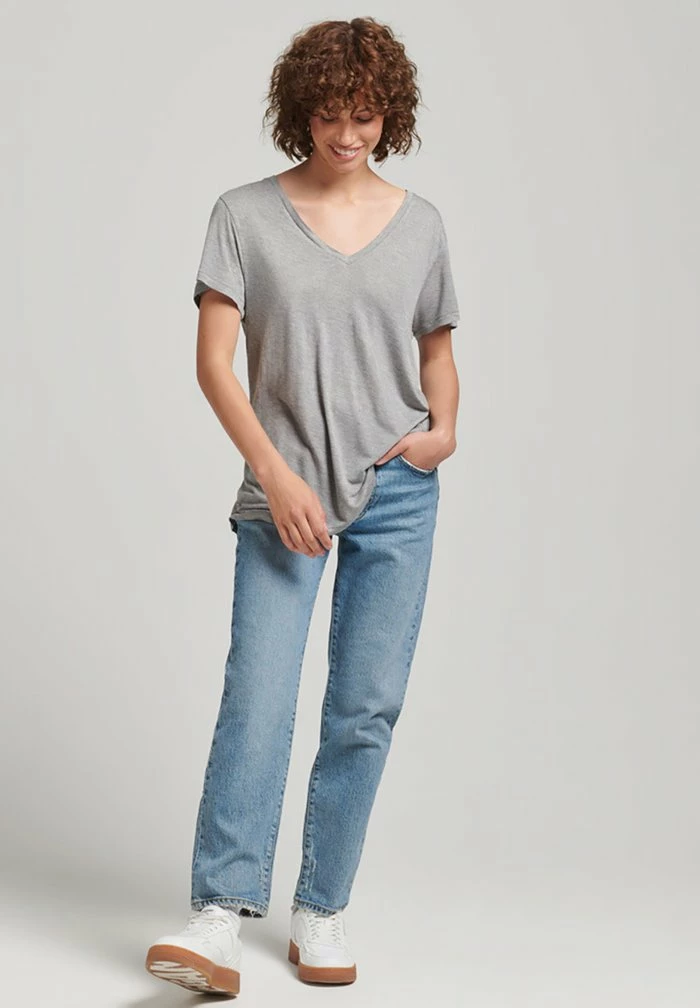 Superdry Basic T-shirt - Grey Metallic 2 Superdry Basic T-shirt - Grey Metallic - Image 2